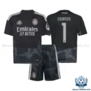 Real Madrid COURTOIS 1 Goalkeeper Kid Replica Football Kit 2026/27 - overview