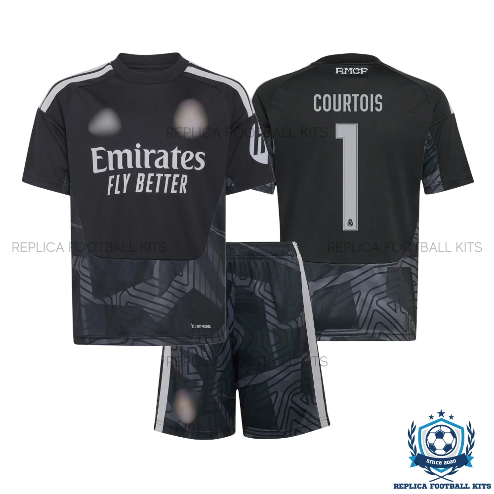 Real Madrid COURTOIS 1 Goalkeeper Kid Replica Football Kit 2026/27 - overview