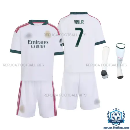 Real Madrid VINI JR. 7 Home Kid Replica Football Kit 2026/27 - overview
