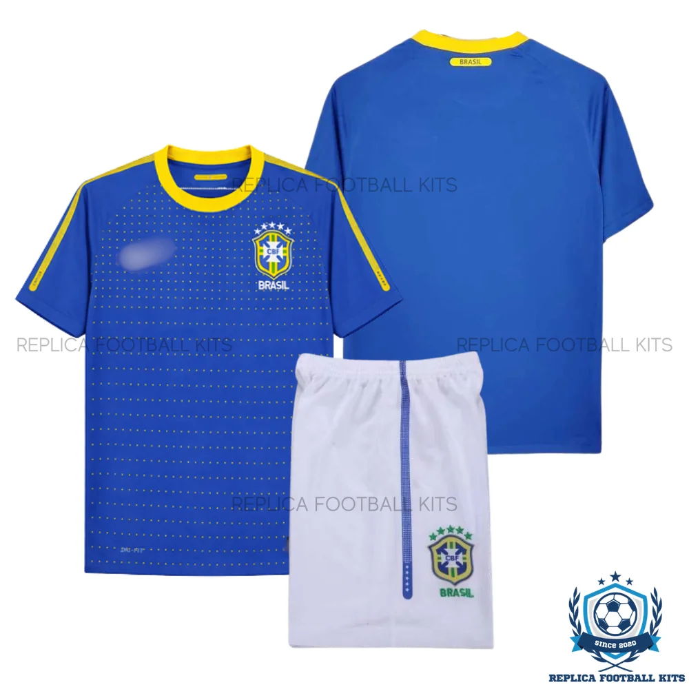Retro Brazil Away Kid Replica Football Kit 2010 - overview