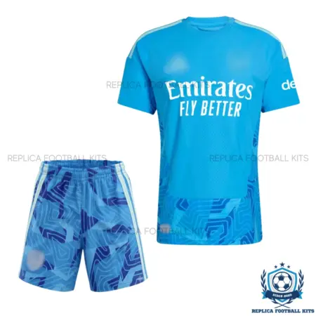 Arsn@l Blue Goalkeeper Kid Replica Football Kit 2026/27 - front view