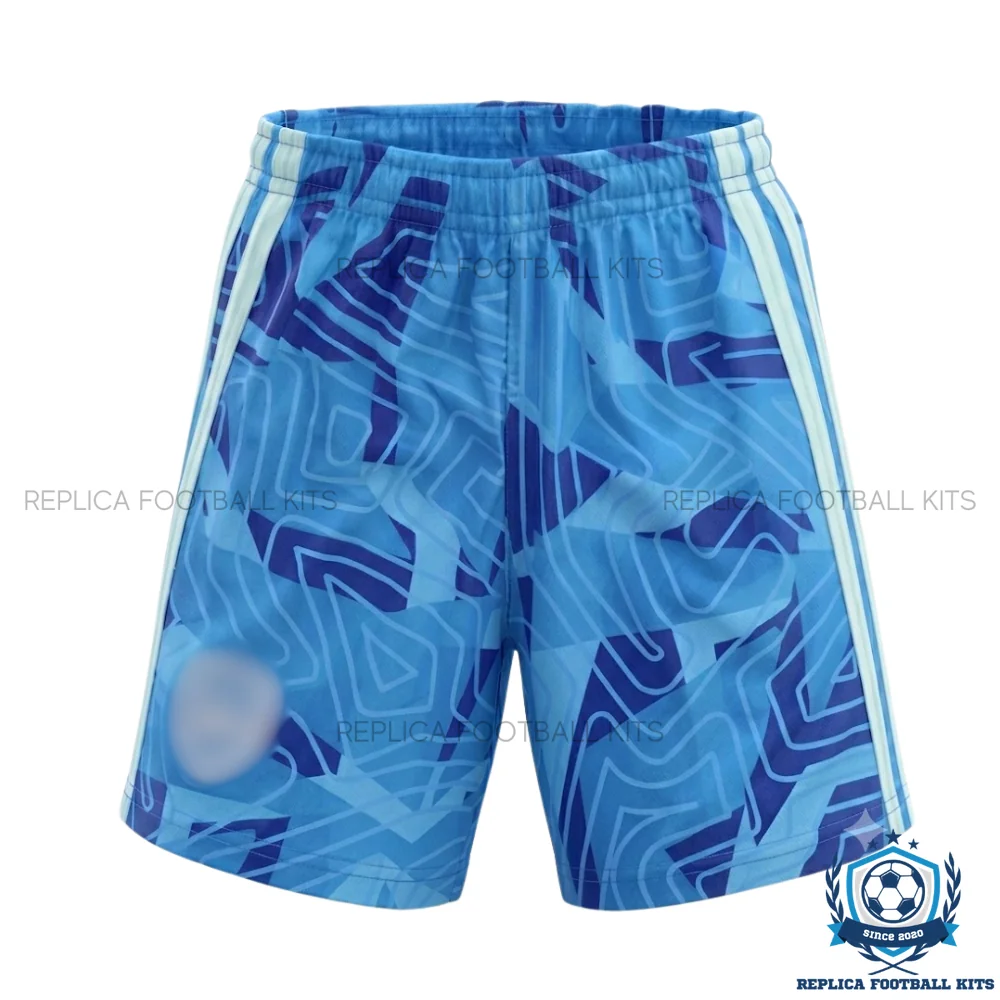 Arsn@l Blue Goalkeeper Kid Replica Football Kit 2026/27 - front view of short
