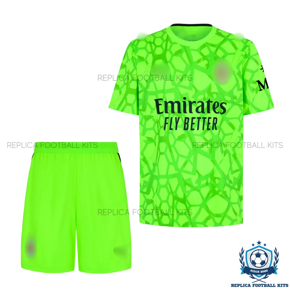 AC Milan Green Goalkeeper Kid Replica Football Kit 2026/27 - front view