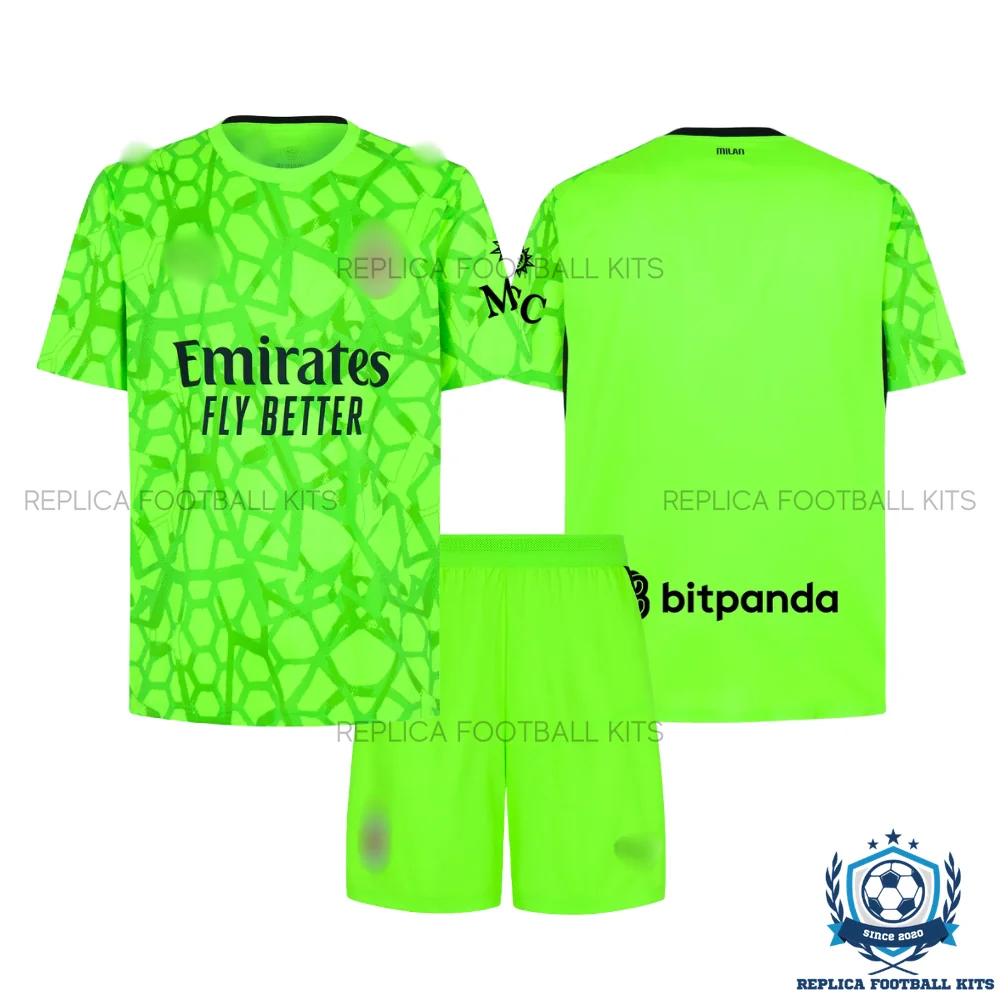 AC Milan Green Goalkeeper Kid Replica Football Kit 2026/27 - overview