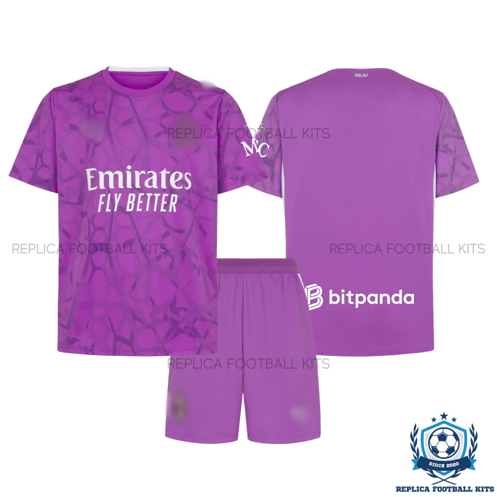 AC Milan Purple Goalkeeper Kid Replica Football Kit 2026/27 - overview