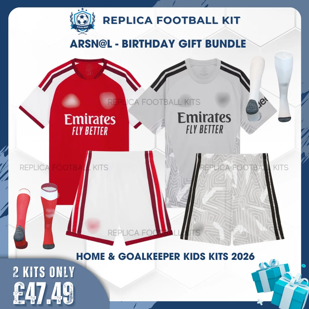 Arsn@l 2026/27 Full Kit Gift Set - Home and Goalkeeper Kid Replica Football Kits