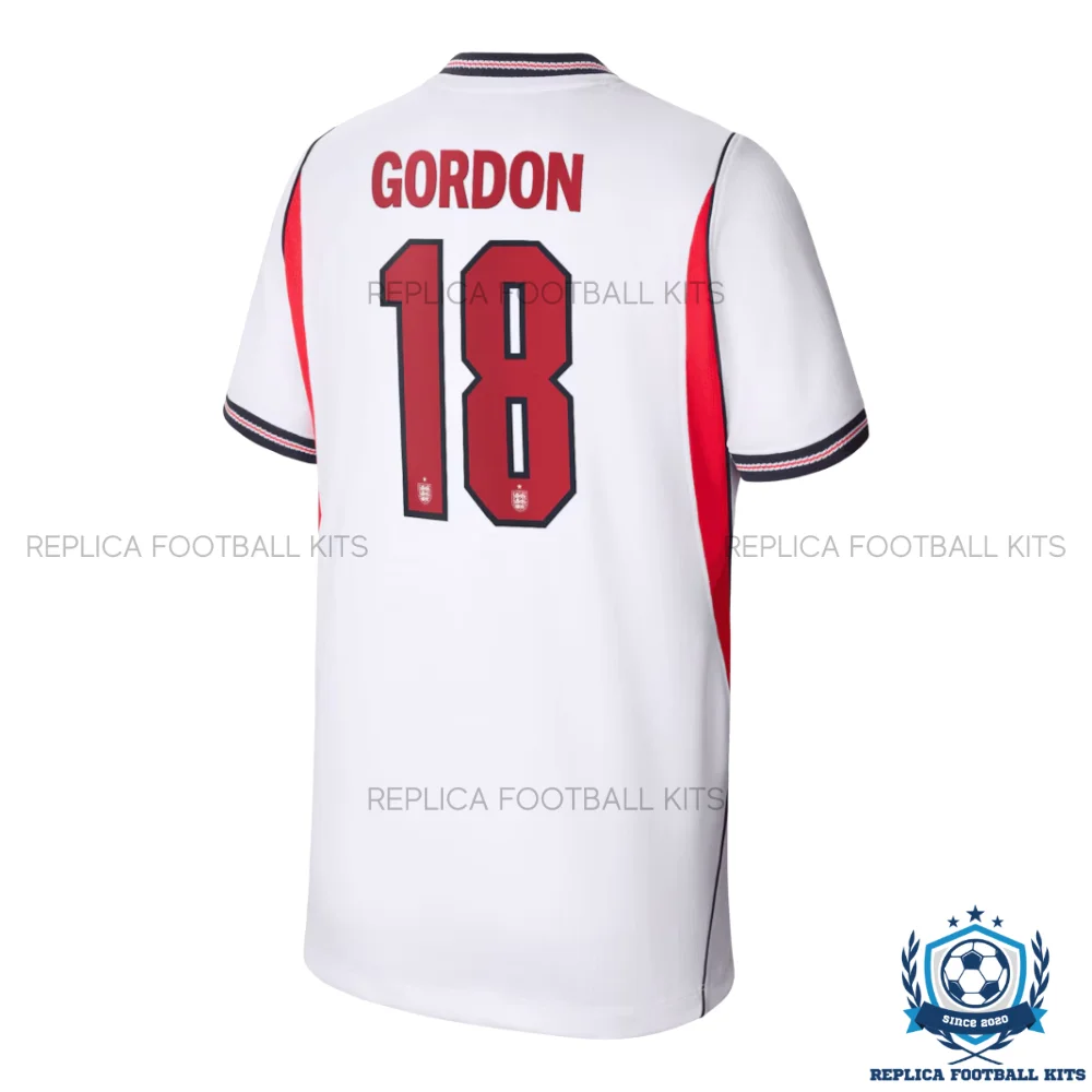 England World Cup 2026 GORDON 18 Home Men Replica Football Shirt - back view