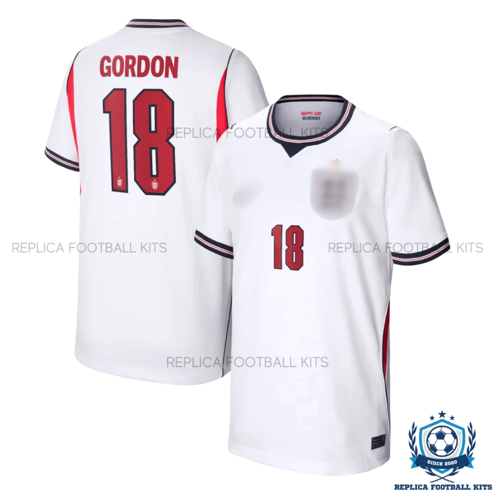 England World Cup 2026 GORDON 18 Home Men Replica Football Shirt - overview