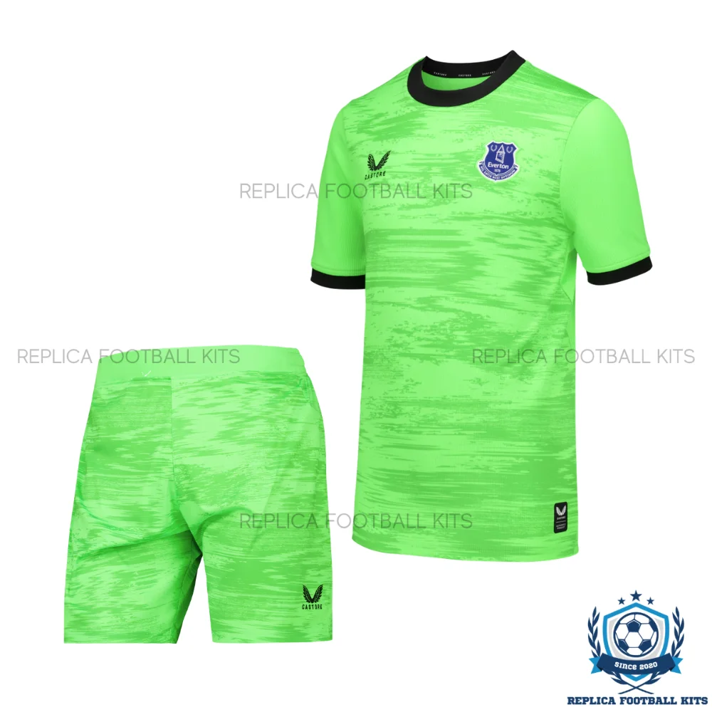Everton Green Goalkeeper Kid Replica Football Kit 2026/27 - front view