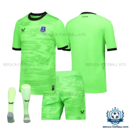 Everton Green Goalkeeper Kid Replica Football Kit 2026/27 - overview with socks