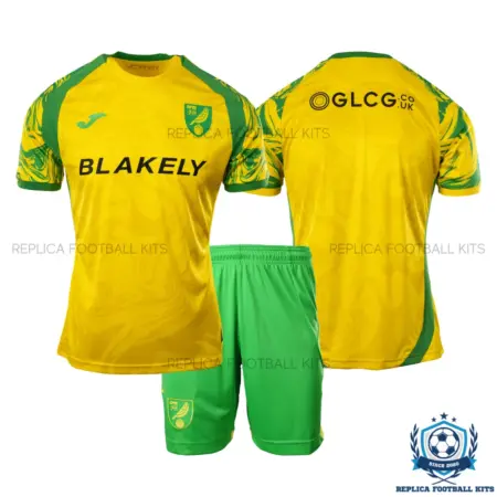 Norwich Home Kid Replica Football Kit 2026/27 - overview