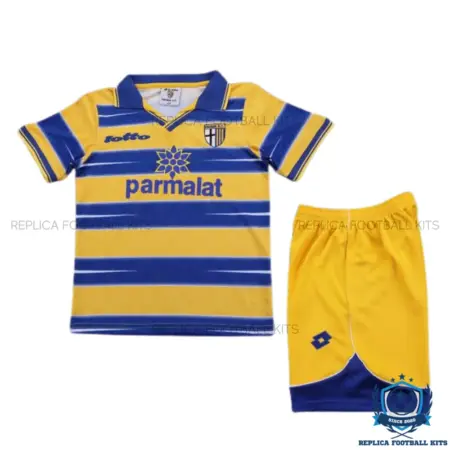 Retro Parma Home Kid Replica Football Kit 1998/99 - front view
