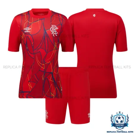 Rangers Red Goalkeeper Kid Replica Football Kit 2026/27 - overview