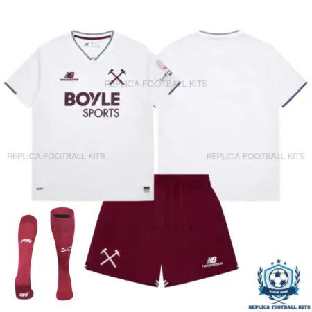 West Ham Away Kid Replica Football Kit 2026/27 - overview with socks