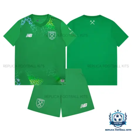 West Ham Green Goalkeeper Kid Replica Football Kit 2026/27 - overview