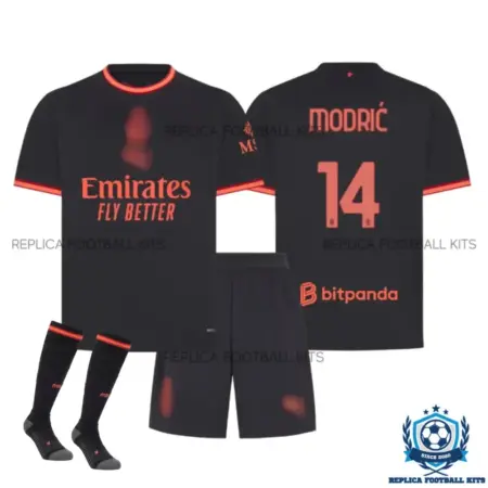 AC Milan MODRIĆ 14 Third Kid Replica Football Kit 2026/27 - overview with socks