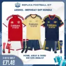 Arsn@l 2026/27 Full Kit Gift Set - Home, Away and Third Kid Replica Football Kits - overview