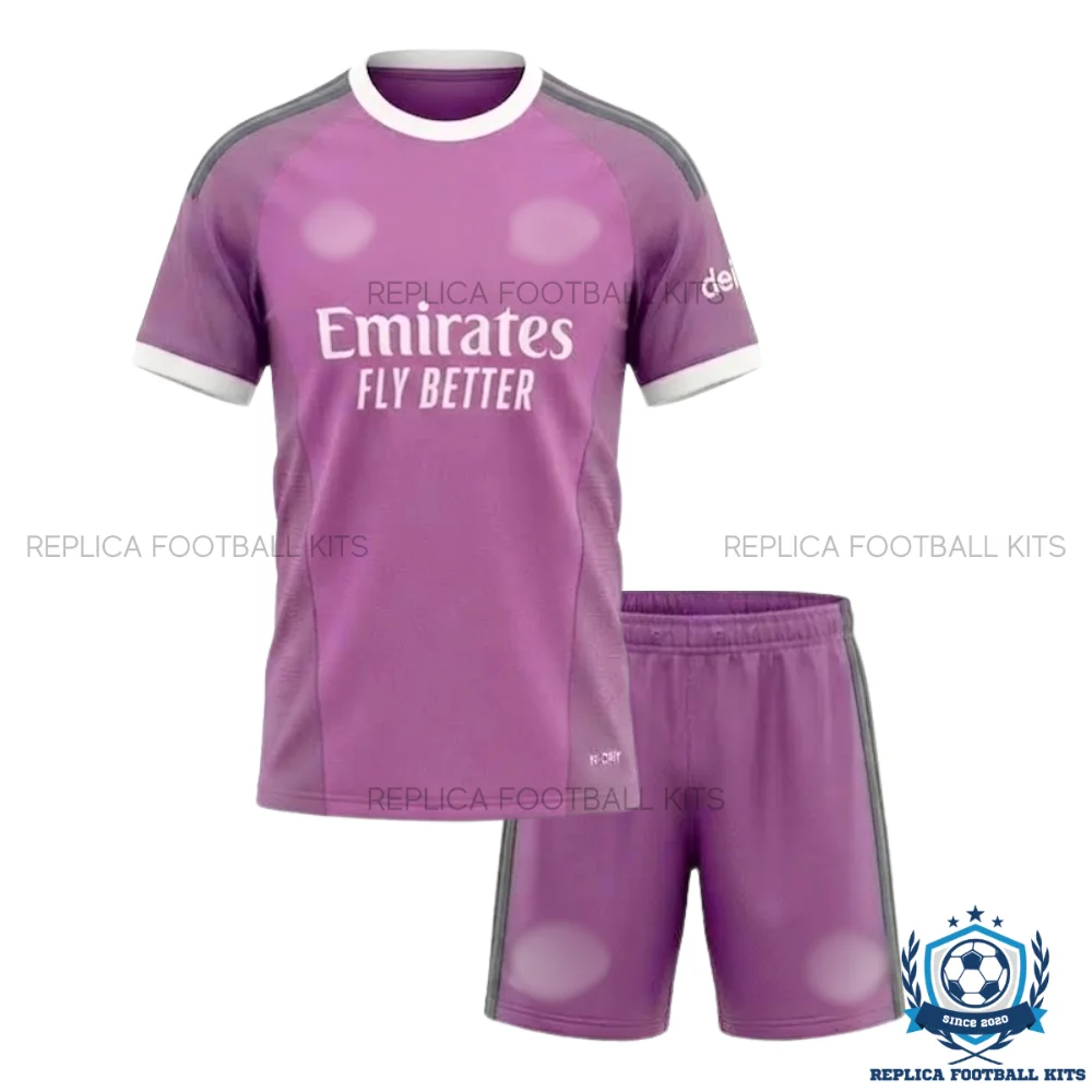 Arsn@l Light Purple Goalkeeper Kid Replica Football Kit 2026/27 - front view