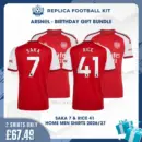 Arsn@l SAKA 7 & RICE 41 2026/27 Full Shirt Gift Set - Home Men Replica Football Shirts - overview