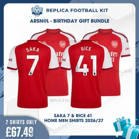 Arsn@l SAKA 7 & RICE 41 2026/27 Full Shirt Gift Set - Home Men Replica Football Shirts - overview