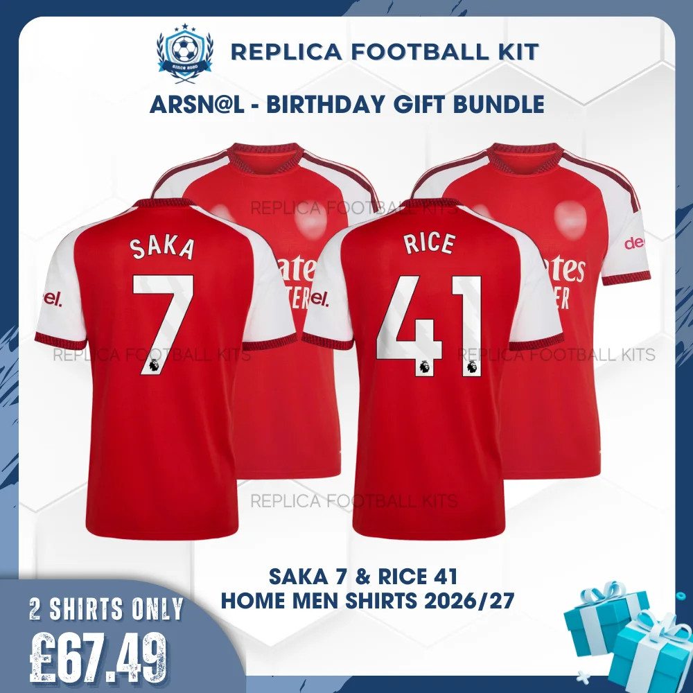 Arsn@l SAKA 7 & RICE 41 2026/27 Full Shirt Gift Set - Home Men Replica Football Shirts - overview