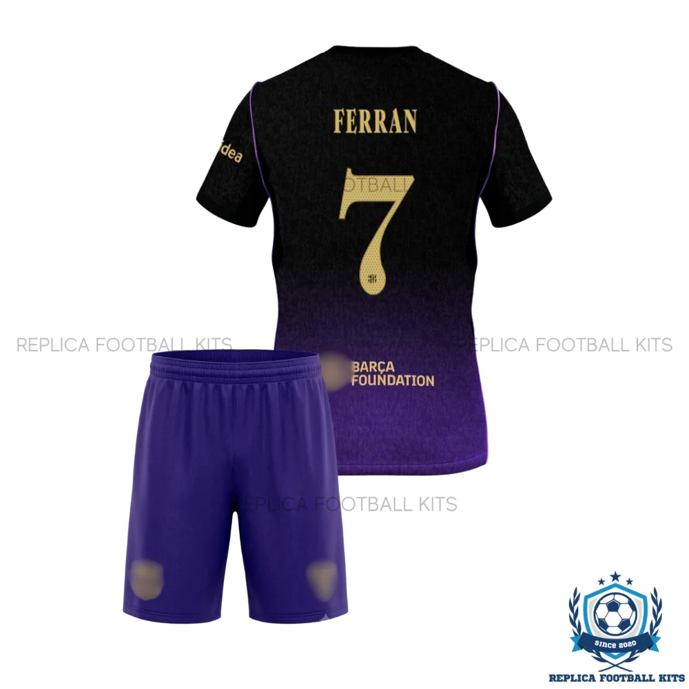 Barcelona FERRAN 7 Away Kid Replica Football Kit 2026/27 - backview