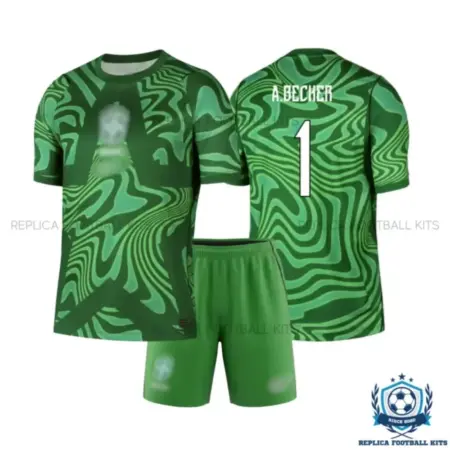 Brazil World Cup 2026 A.BECKER 1 Green Goalkeeper Kid Replica Football Kit - overview