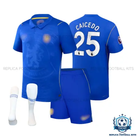 Chelsea CAICEDO 25 Home Kid Replica Football Kit 2026/27 - overview