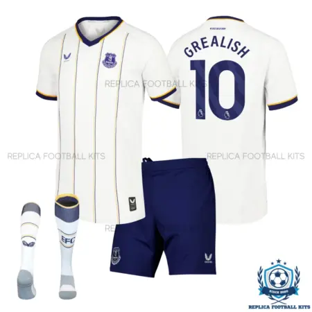 Everton GREALISH 10 Away Kid Replica Football Kit 2026/27 - overview