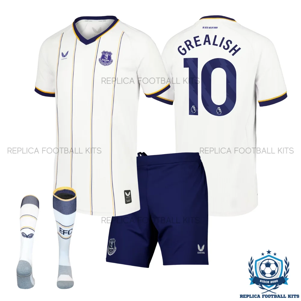Everton GREALISH 10 Away Kid Replica Football Kit 2026/27 - overview