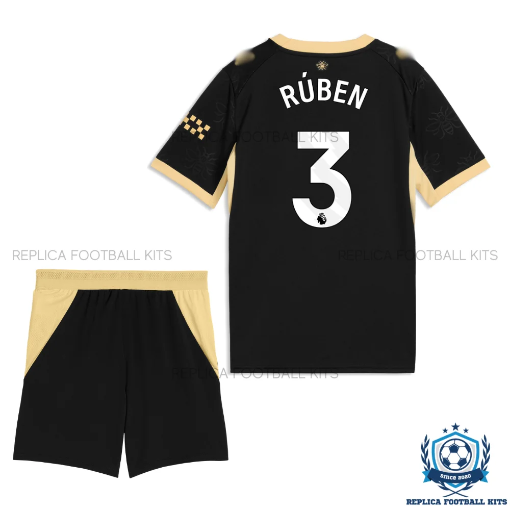 Manchester City RÚBEN 3 Away Kid Replica Football Kit 2026/27 - backview