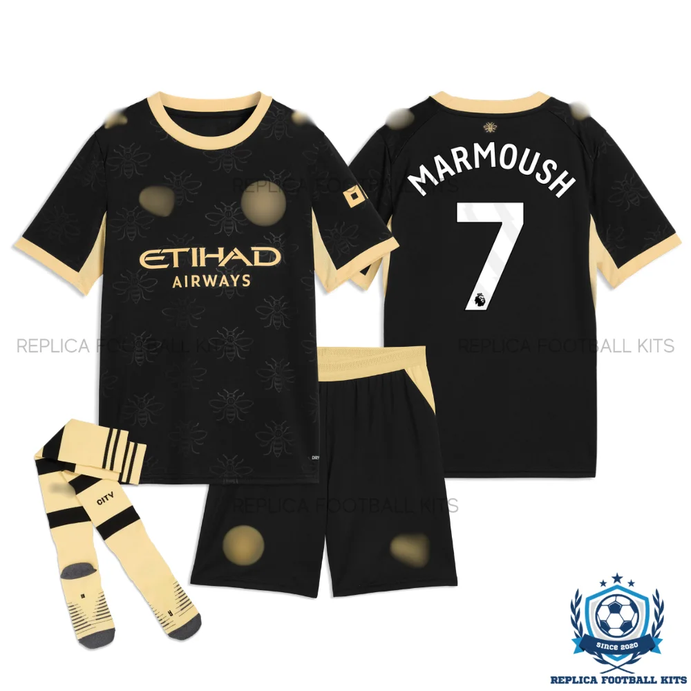 Manchester City MARMOUSH 7 Away Kid Replica Football Kit 2026/27 - overview