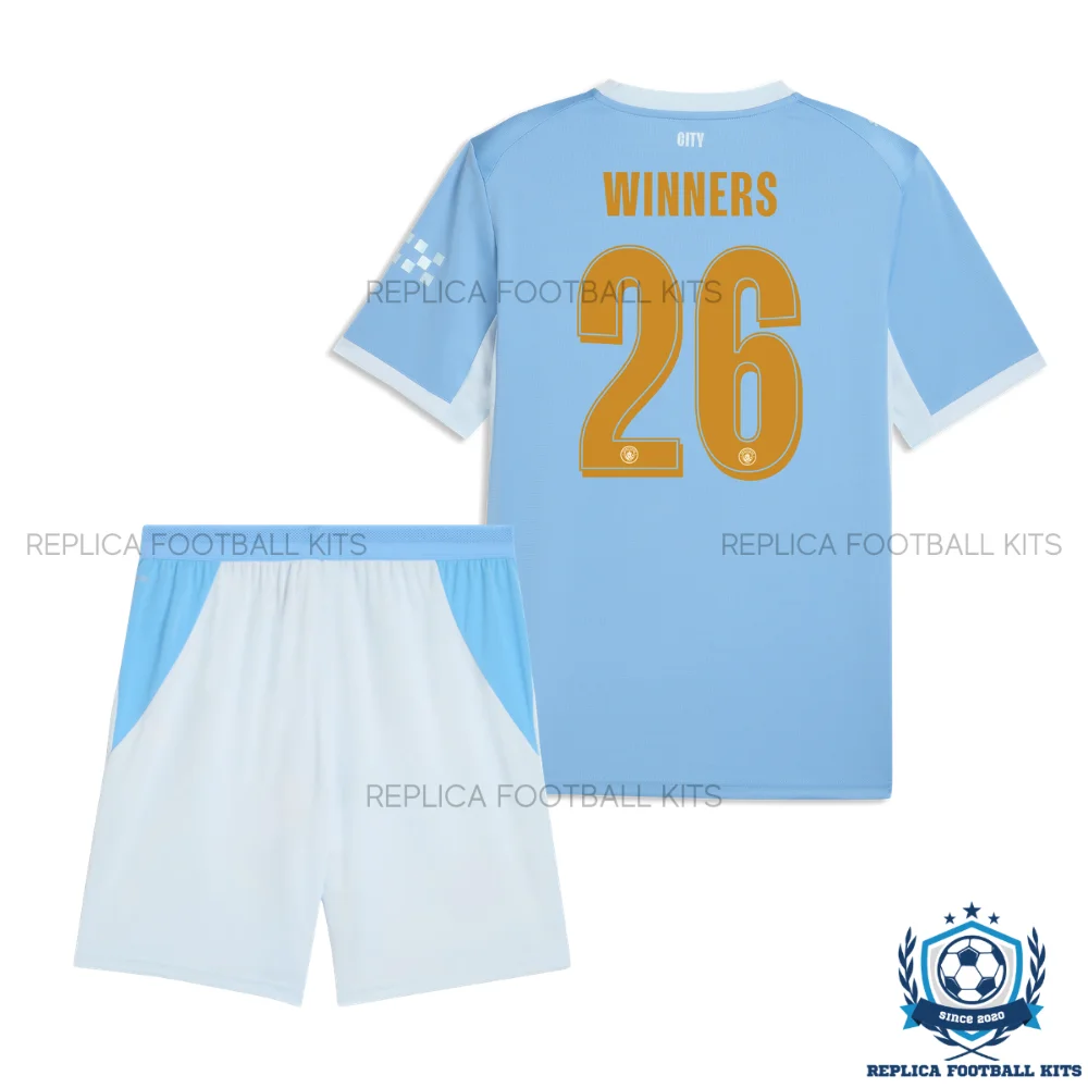 Manchester City WINNERS 26 Home Kid Replica Football Kit 2026/27 - backview