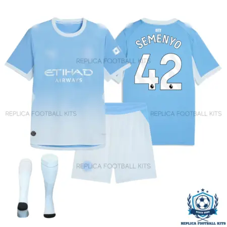Manchester City SEMENYO 42 Home Kid Replica Football Kit 2026/27 - overview