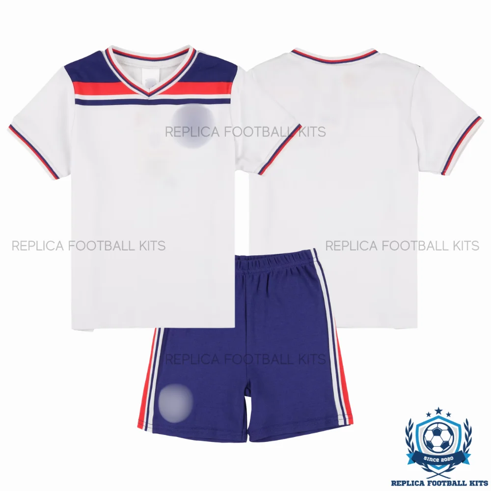 Retro England Home Kid Replica Football Kit 1982 - overview