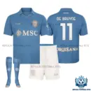 SSC Napoli DE BRUYNE 11 Home Kid Replica Football Kit 2026/27 - overview with socks