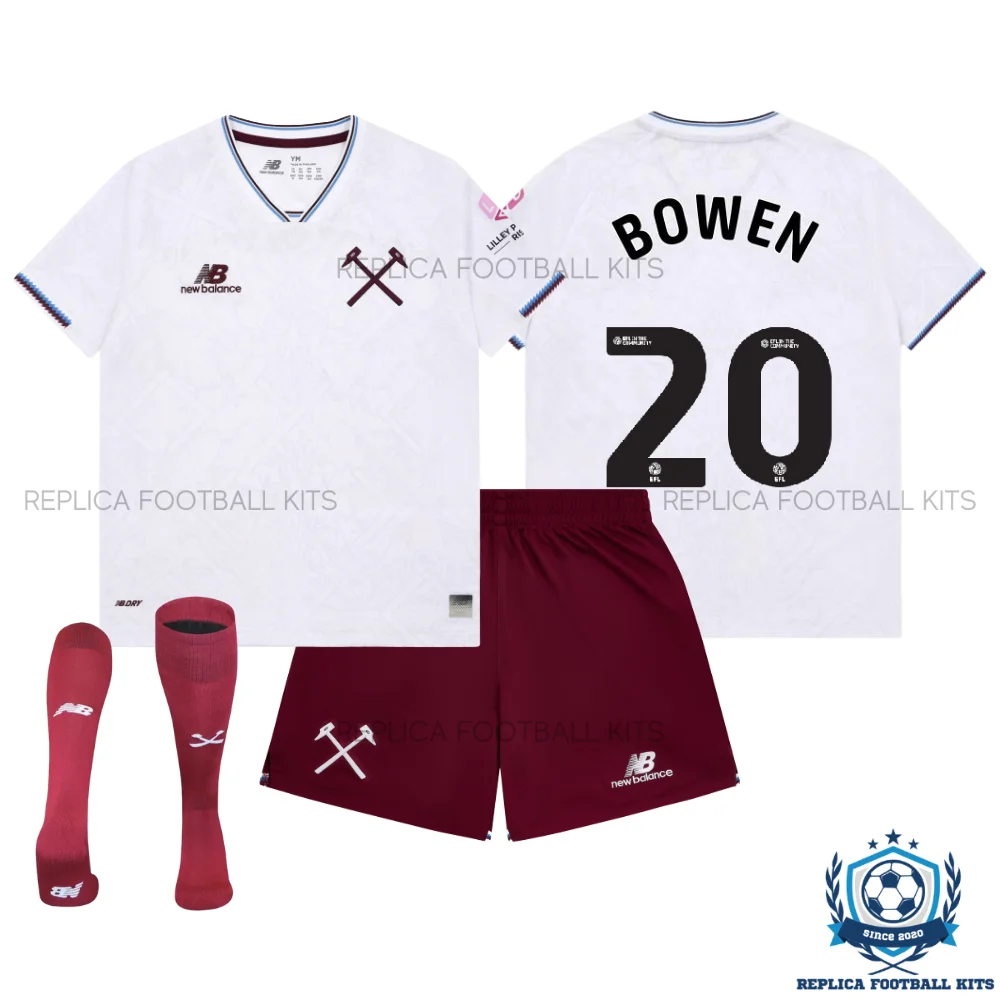 West Ham BOWEN 20 Away Kid Replica Football Kit 2026/27 - overview