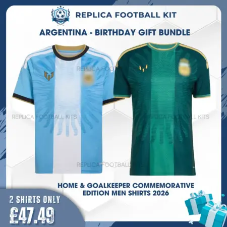 Argentina 2026 Full Kit Gift Set – Commemorative Home and Goalkeeper Men Football Shirts