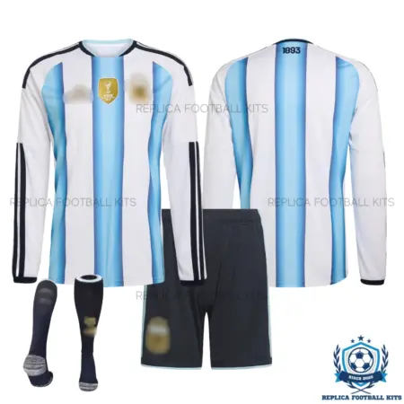 Argentina World Cup 2026 Home Kid Replica Football Kit Long Sleeve - overview
