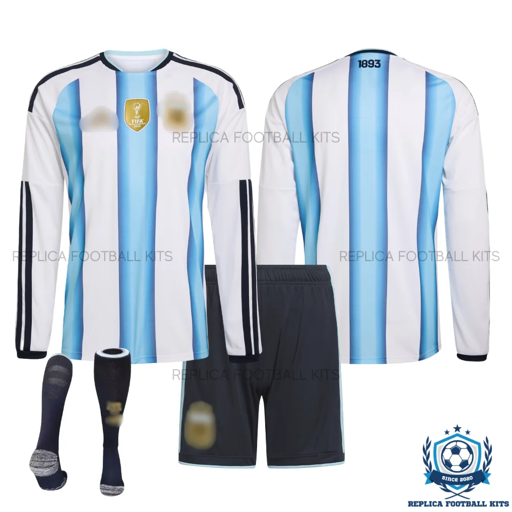 Argentina World Cup 2026 Home Kid Replica Football Kit Long Sleeve - overview