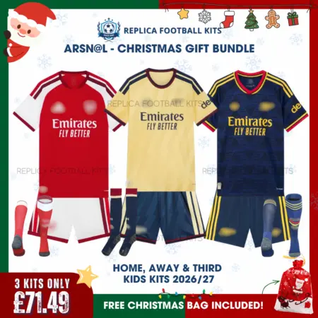 Arsn@l 2026/27 Full Kit Gift Set - Home, Away and Third Kids Football Kits
