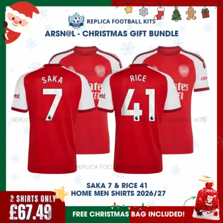 Arsn@l SAKA 7 & RICE 41 2026/27 Full Shirt Gift Set - Home Men Football Shirts