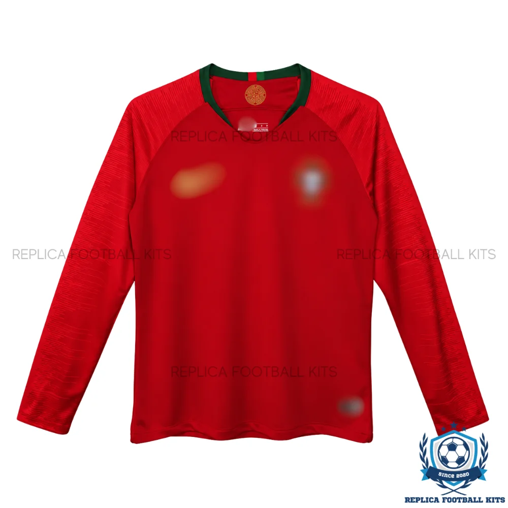 Retro Portugal Home Men Replica Football Shirt 2018 Long Sleeve - front view