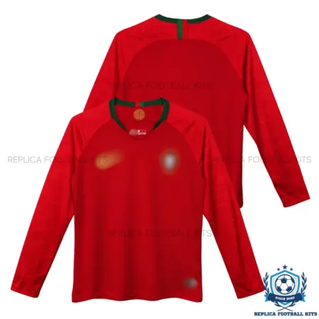 Retro Portugal Home Men Replica Football Shirt 2018 Long Sleeve - overview
