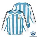 Retro Argentina Home Men Replica Football Shirt 2006 Long Sleeve - overview