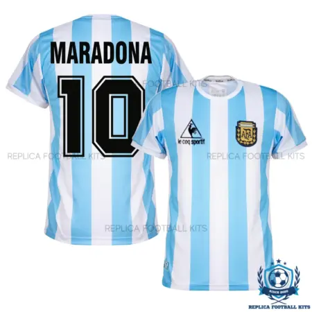 Retro Argentina MARADONA 10 Home Men Replica Football Shirt 1986 - overview