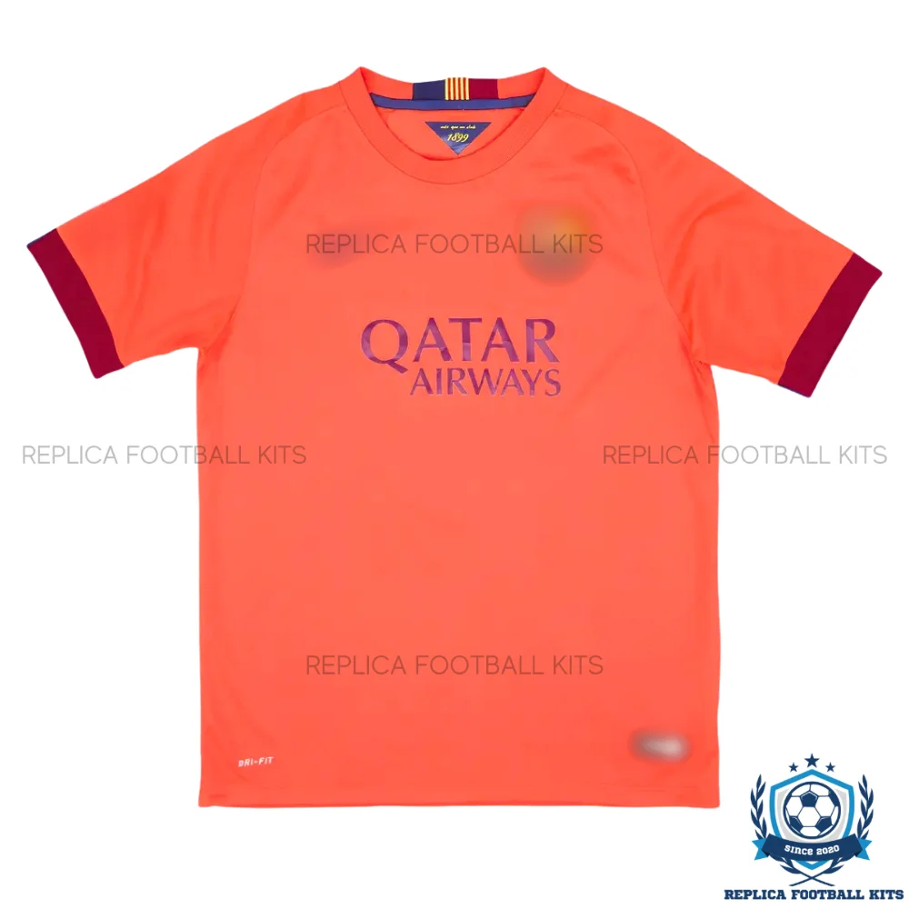 Retro Barcelona Away Men Replica Football Shirt 2014/15 - front view