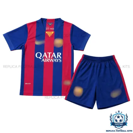 Retro Barcelona Home Kid Replica Football Kit 2014/15 - overview