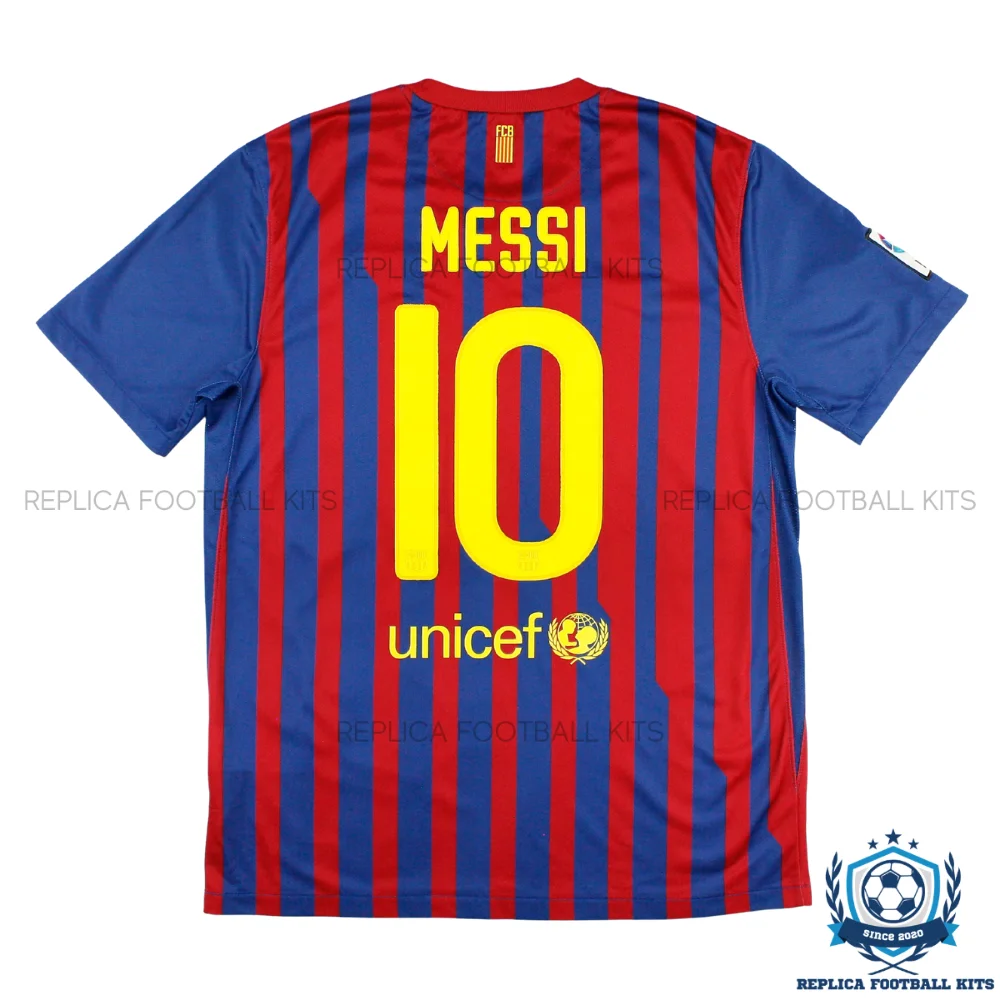 Retro Barcelona MESSI 10 Home Men Replica Football Shirt 2011/12 -backview