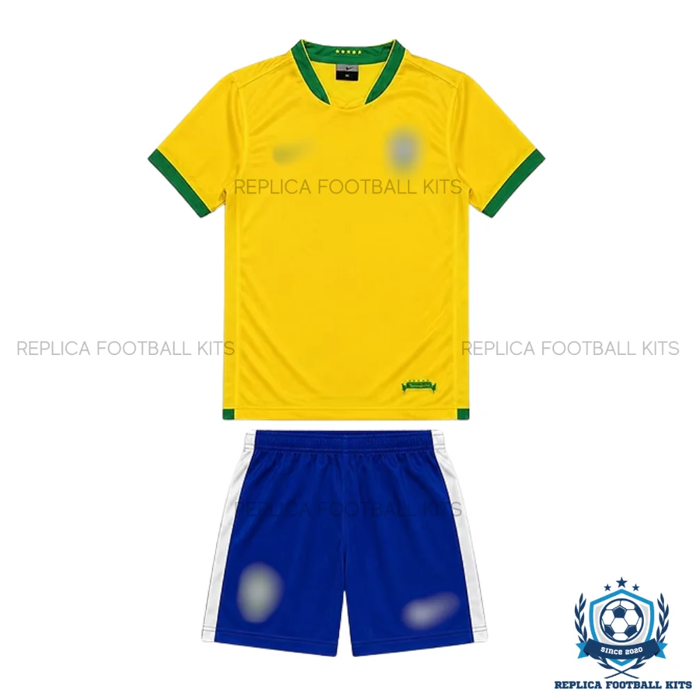 Retro Brazil Home Kid Replica Football Kit 2006 - frontview